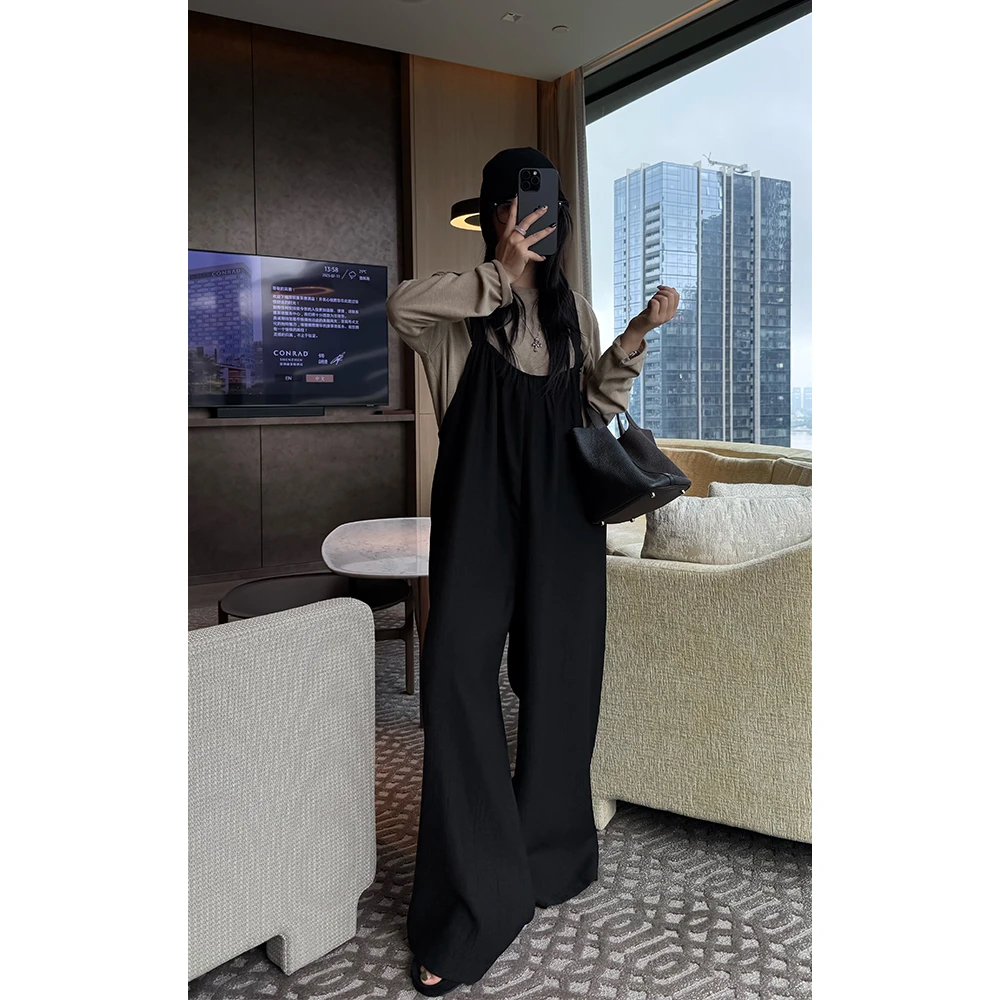 LA CALLA亚麻混纺背带裤YY-AU5646