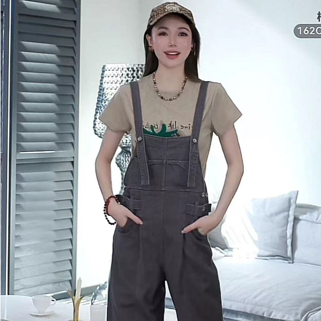 i-EAST 南笙一梦~休闲百搭背带裤-5C K13200