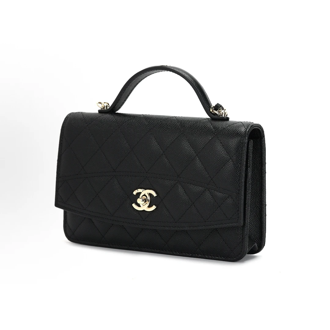 未使用 Chanel/香奈儿 【小花Han】25C WOC 风琴包 黑 芯片开 包