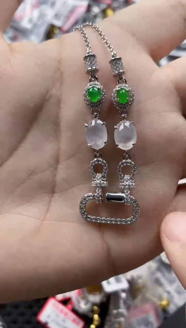 翡翠戒指银S925镶嵌2222---7