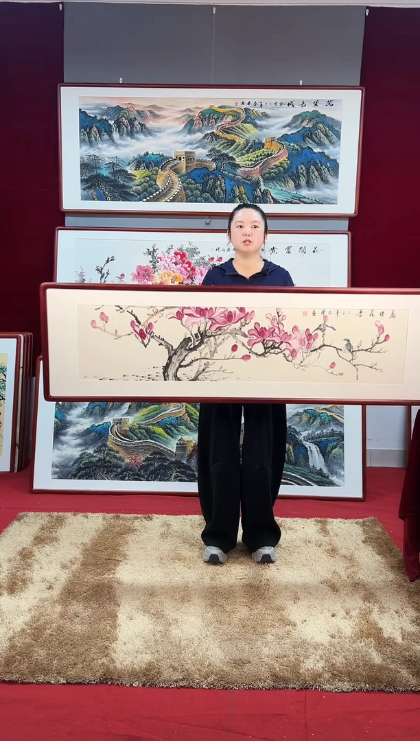 国画手绘玉兰163*48尺寸