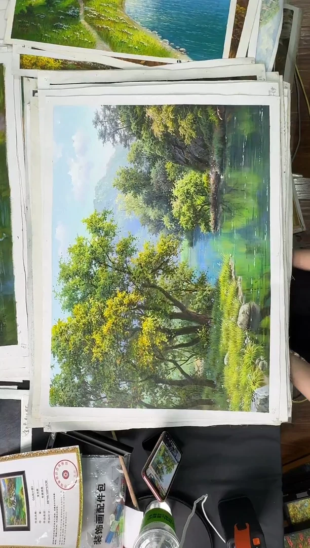 油画【原创·保真·带证书】朝鲜画家纯手绘油画--顺丰包邮--