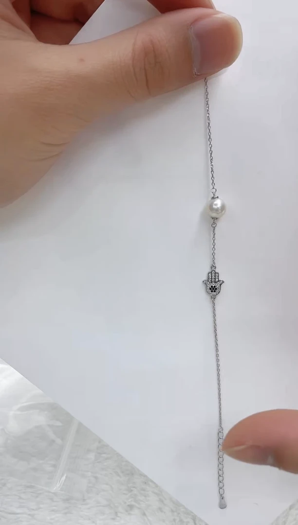 【闪购商品】海水珍珠手链银S925镶嵌海水珍珠手链