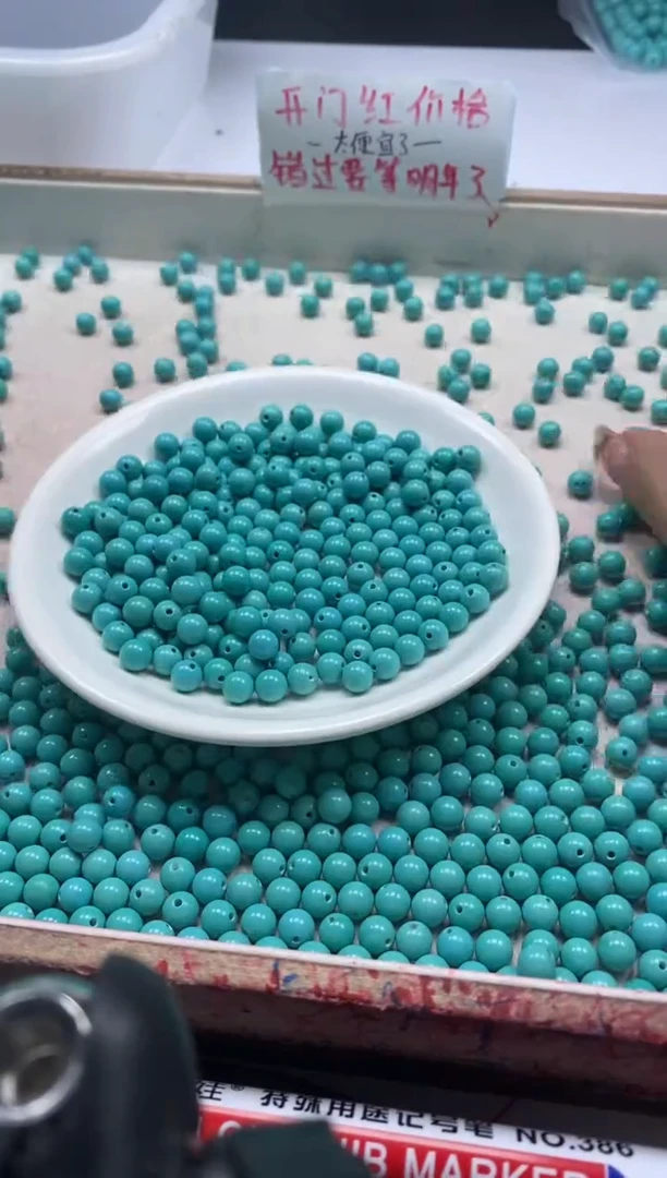 【闪购商品】玛瑙/玉髓颈饰未镶嵌w821高瓷绿*松6mm*30颗