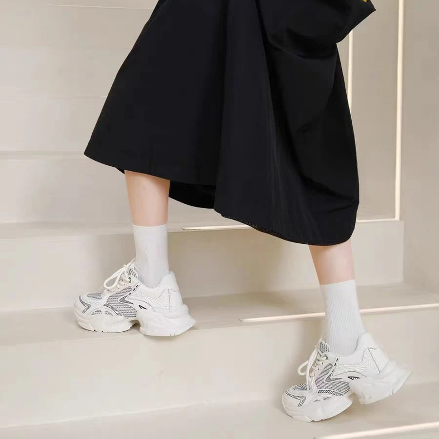 AL-YZ279-2 白色  高货夏季时尚女2025新款厚底增高休闲老爹鞋