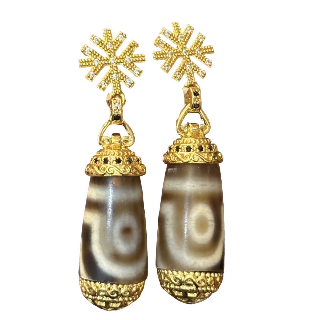 铜合金耳饰  藏式饰品民族风耳钉吊坠