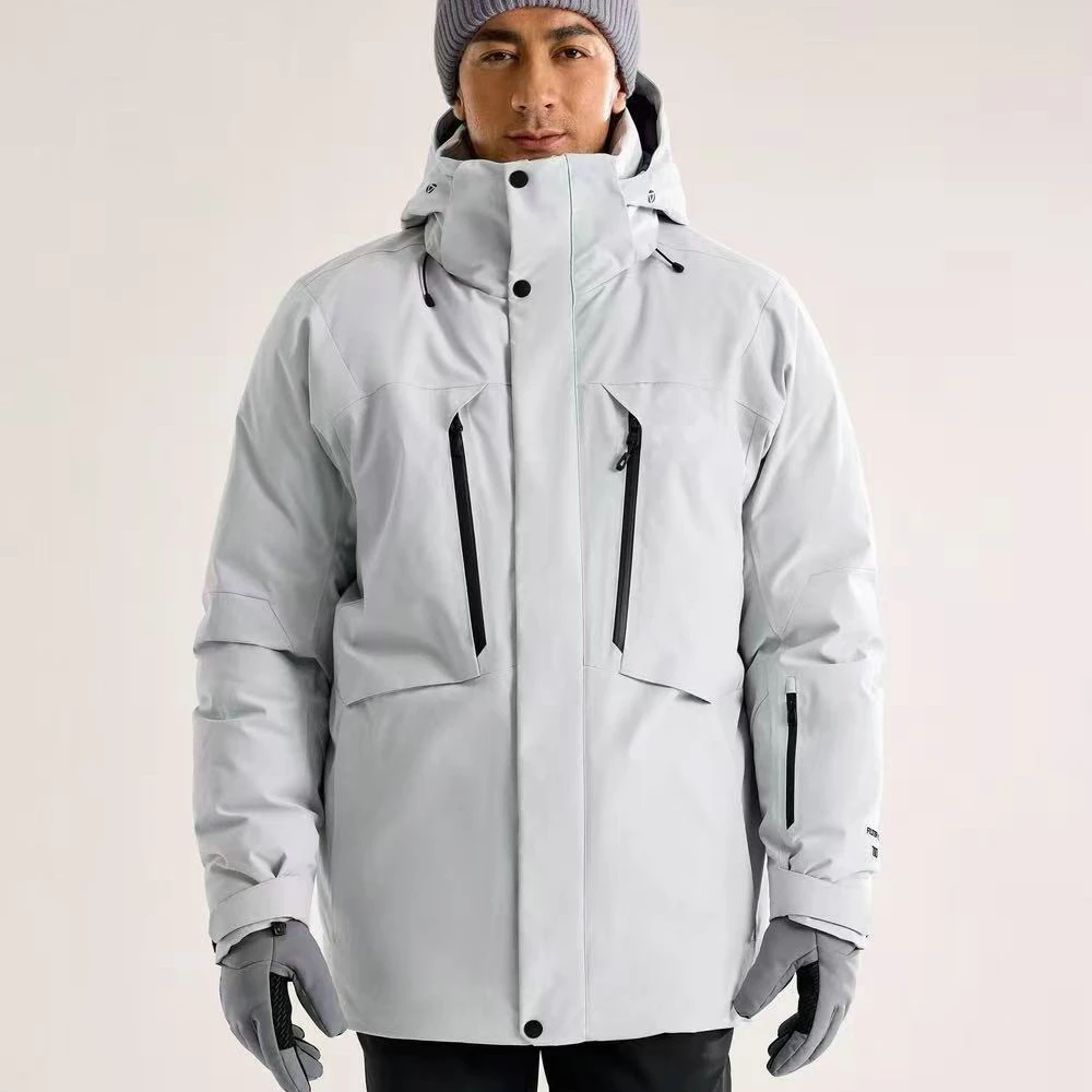 蒙户外羽绒服时尚休闲连帽男士拉链保暖滑雪冬季新款鹅绒服