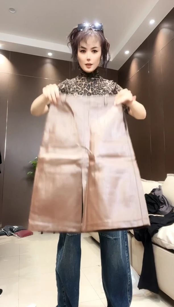 大漂亮M码皮裙咖色