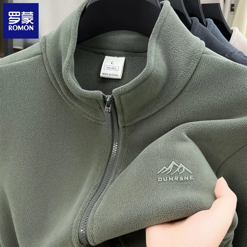 罗蒙双面奥粒绒男士休闲夹克2025秋季新款户外百搭保暖外套男上衣