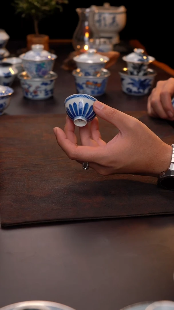 景德镇手绘宝相单杯