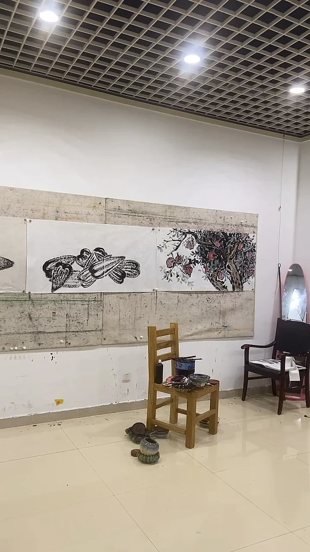 国画国画石榴四尺横幅