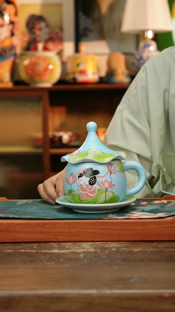 杯景德镇纯手工釉下彩精品茶具水杯