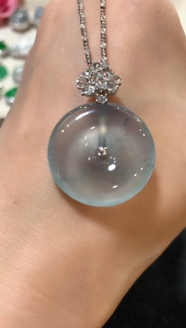 吊坠(不含链)18K金镶嵌翡翠z215