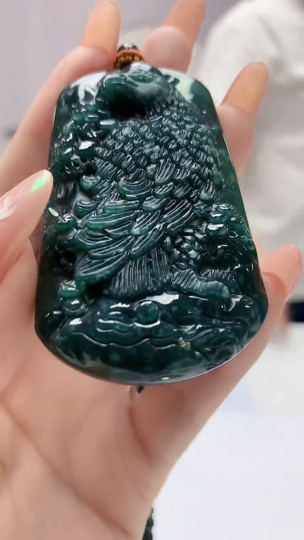 【闪购商品】定制翡翠未镶嵌4812DD-毛货挂件凤凰65