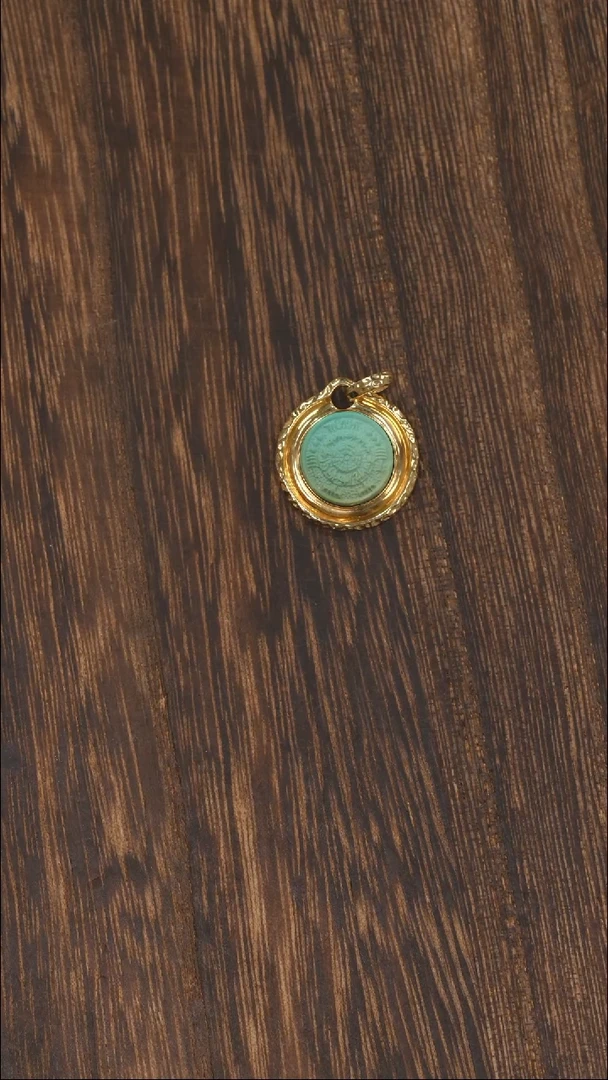 【闪购商品】绿松石挂饰18K金镶嵌1