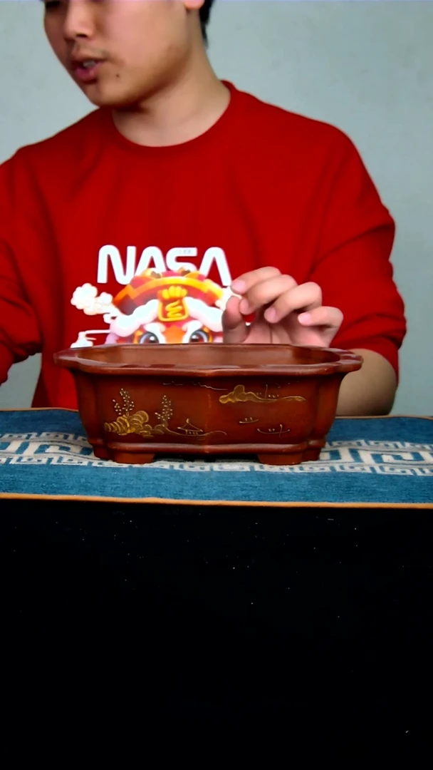 【闪购商品】紫砂花盆20.5*14.5*6.5内径紫砂花盆