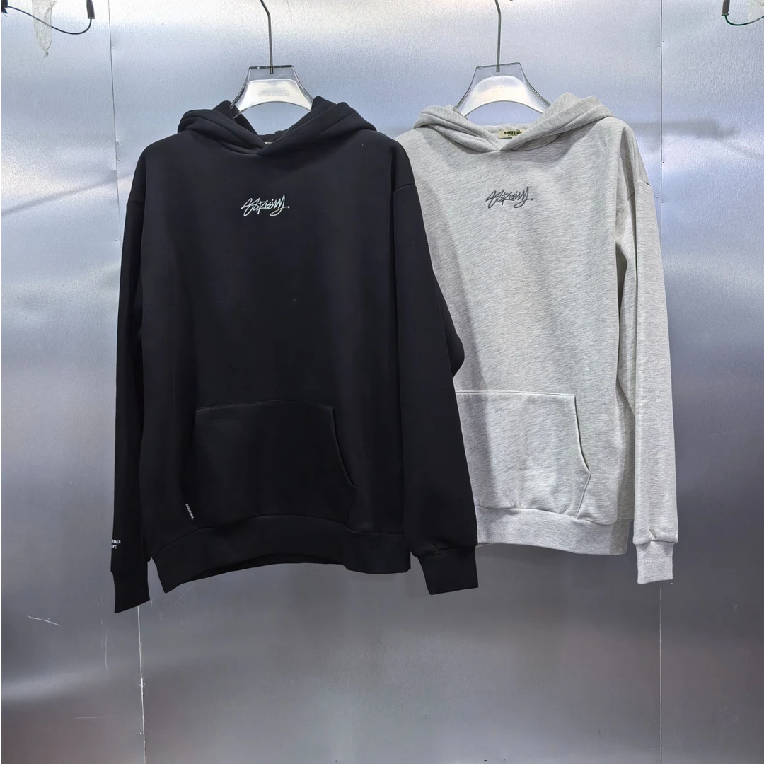 Y02-110478-88R春秋季帽檐立体刺绣印花时尚连帽卫衣