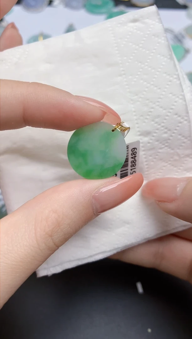 【闪购商品】翡翠颈饰18K金镶嵌天然缅甸翡翠A货