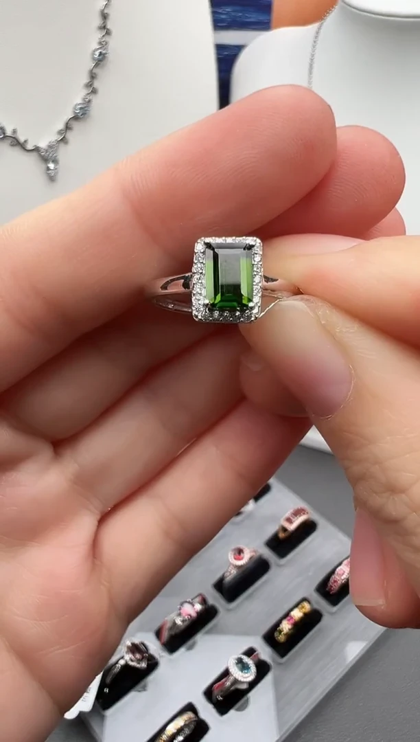 银S925镶嵌戒指橄榄石22