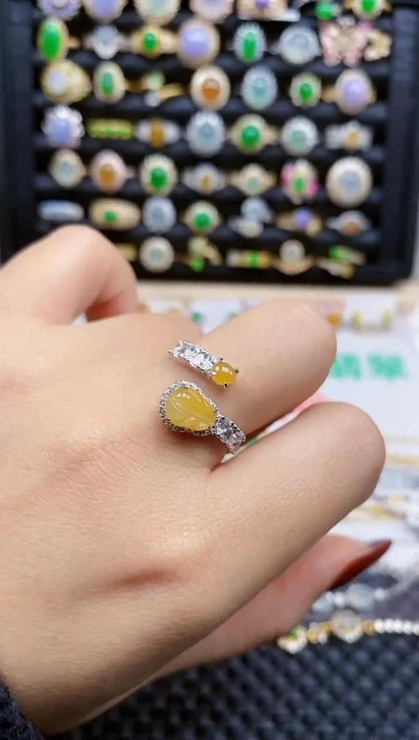 银S925镶嵌戒指翡翠309