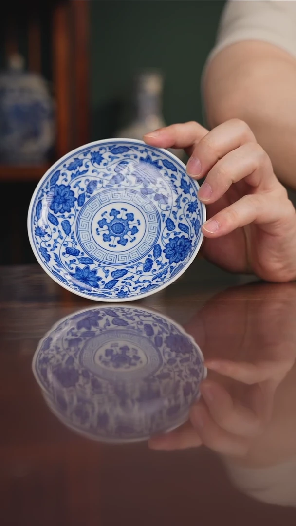 晓月柴窑 缠枝小壶承