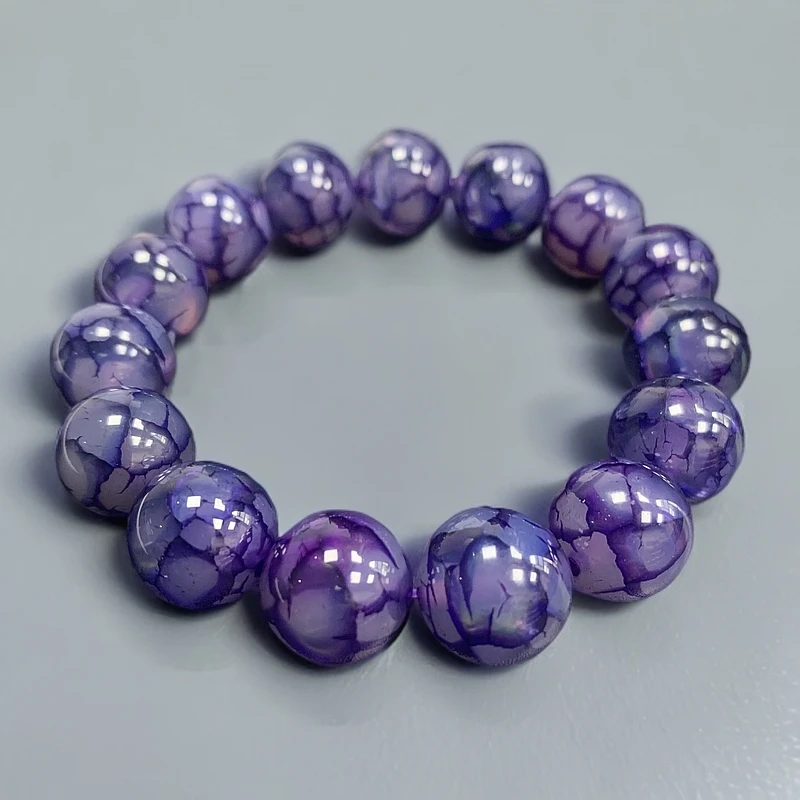 帝王紫龙鳞玛瑙手串14mm14颗男女同款天然玛瑙玉石手链九紫离火运