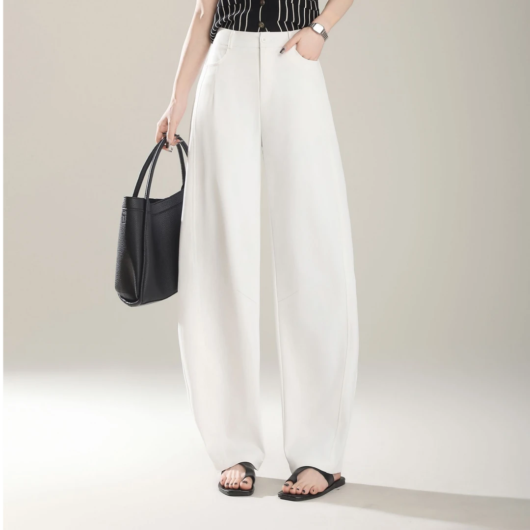 2025春季新款镰刀裤气质宽松显瘦休闲裤藏肉百搭弯刀裤韩版西装裤