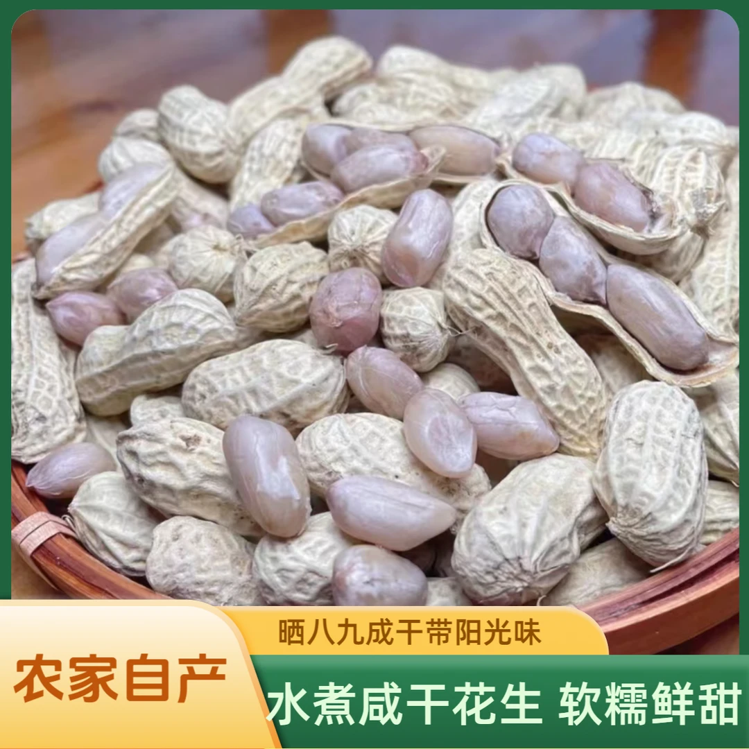 【25年新果白肉咸干】农家水煮日晒花生软口不脆有嚼劲带壳坚果零食