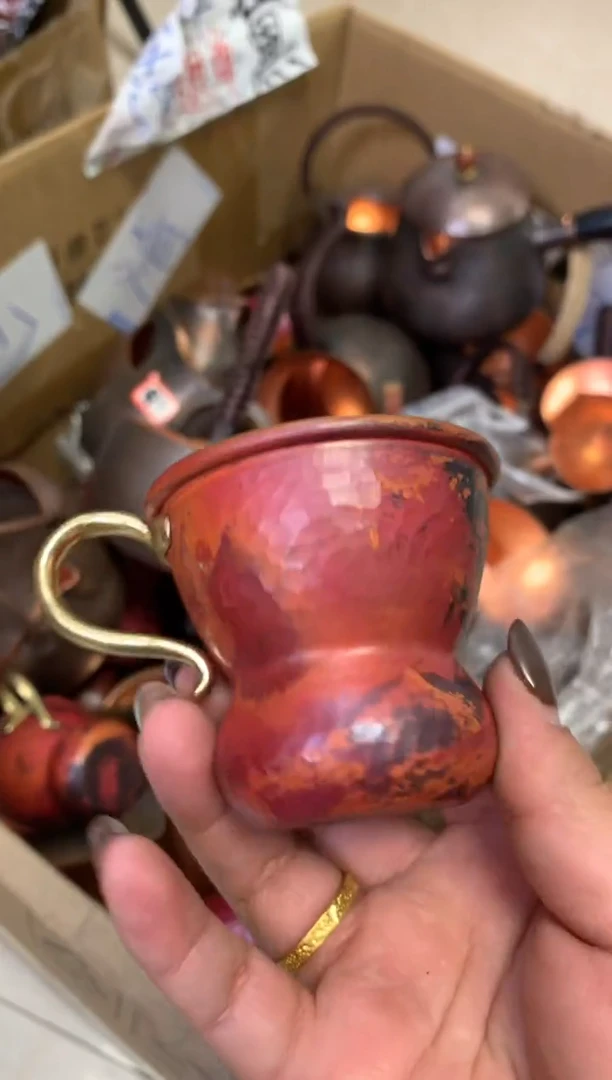 紫铜火烧红小号主人杯