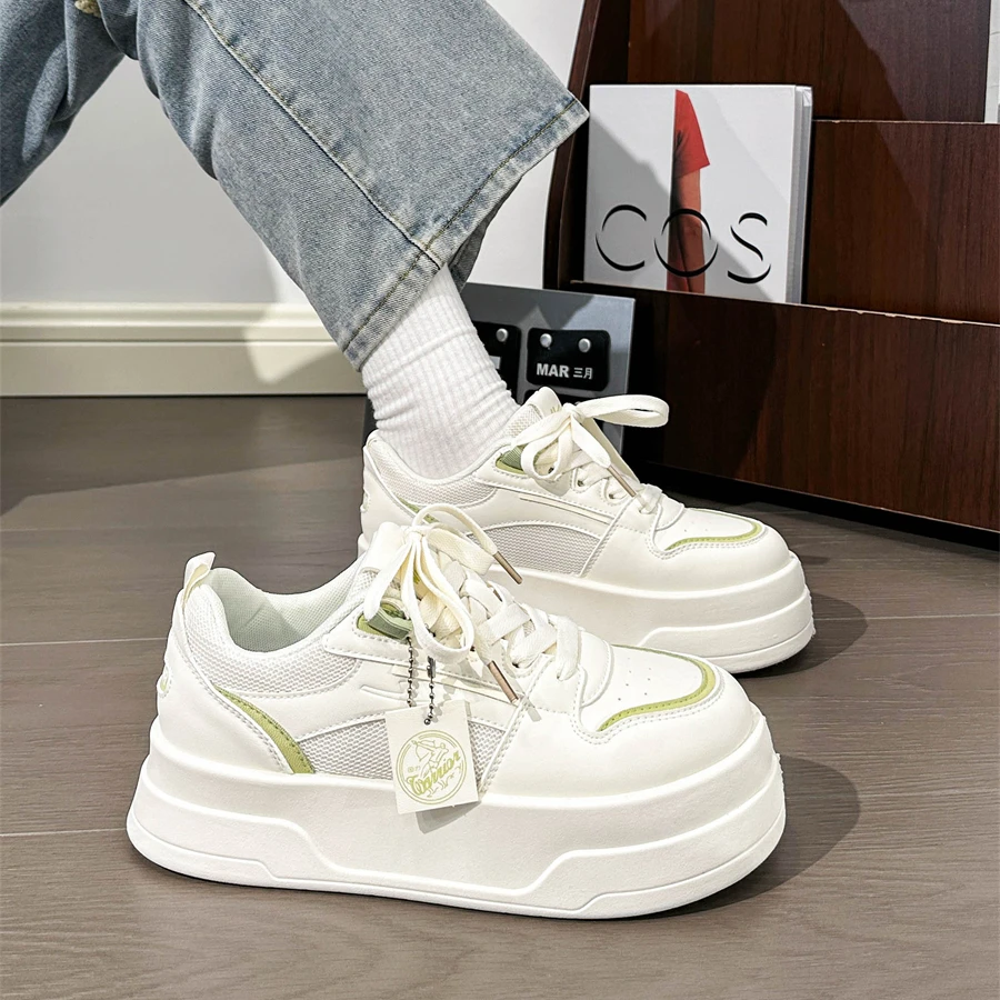 Warrior/回力爆改网面厚底小白鞋女百搭增高鞋子ins潮学生板鞋女