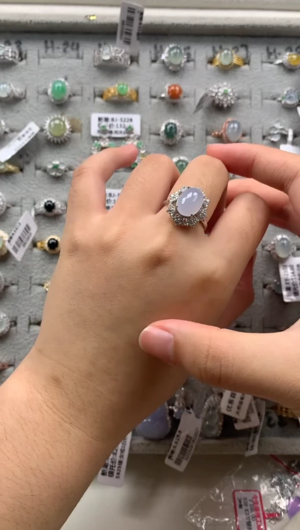 银S925镶嵌戒指翡翠3