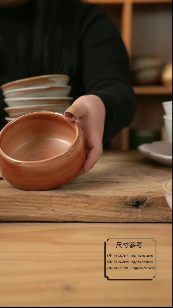 【闪购商品】O001棕色的钵钵米饭碗