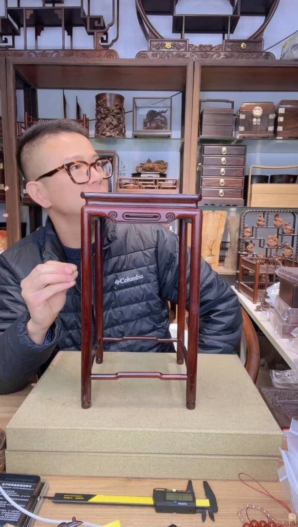 【闪购商品】乌木类书架877红酸枝37公分高大花架