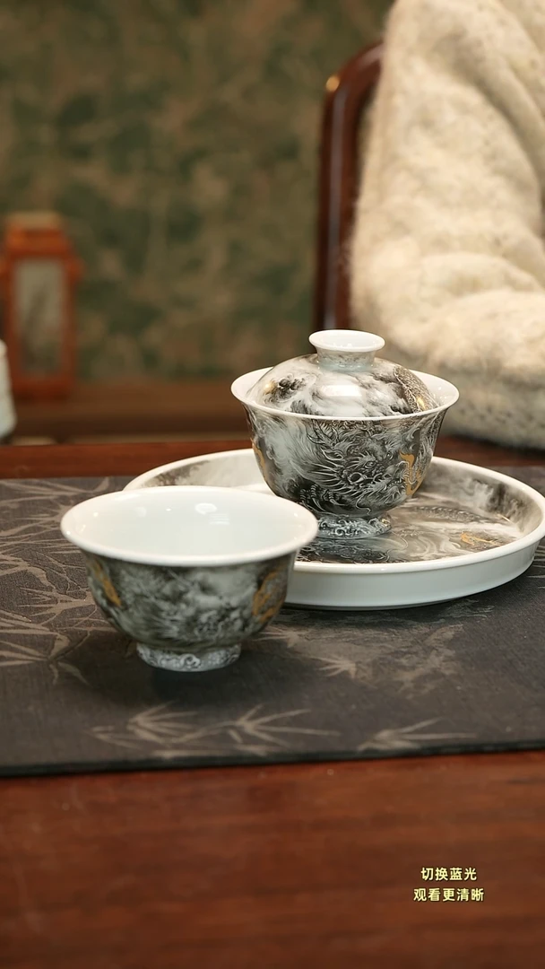 福利手绘精工墨龙三件套组