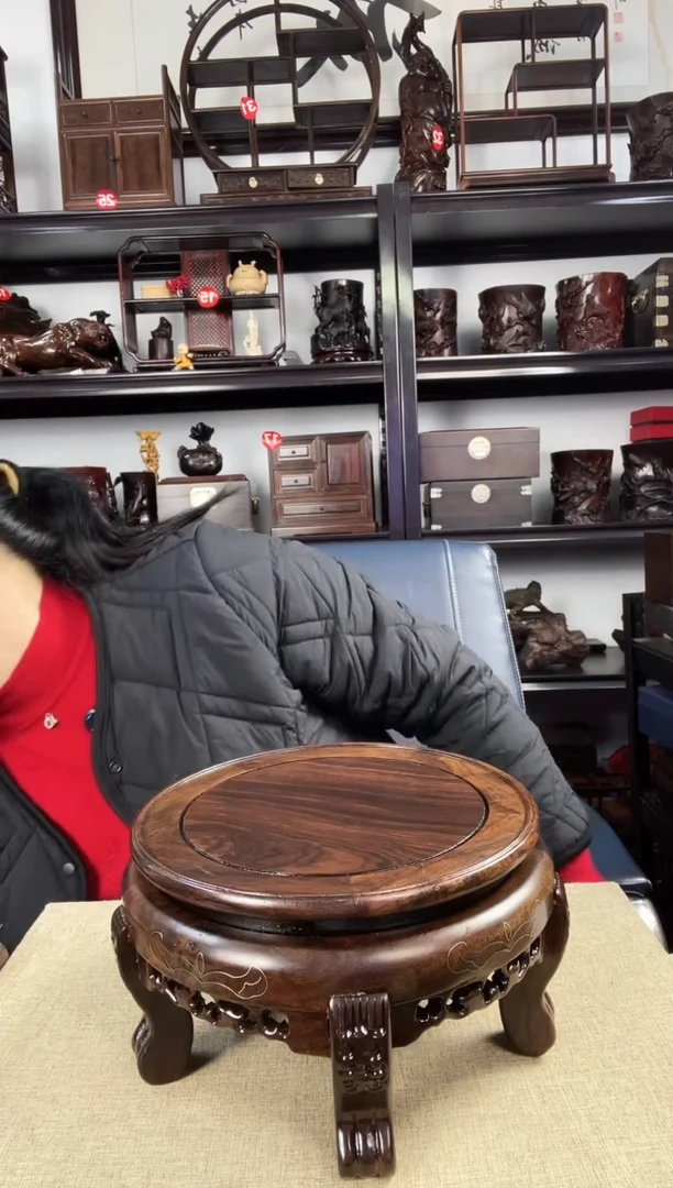 木老李红木工艺品20公分虎头几