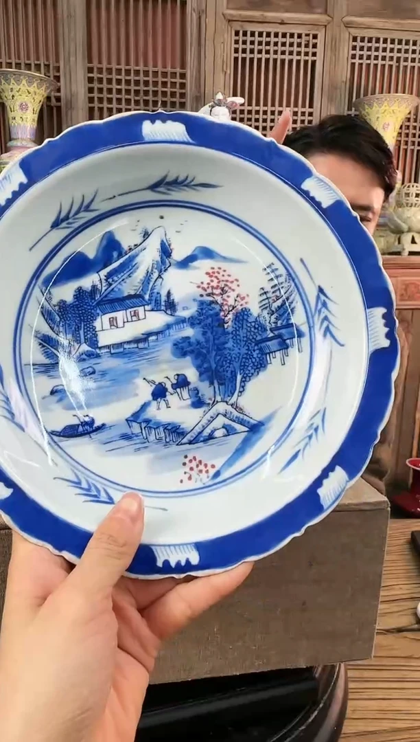 【闪购商品】摆件陶瓷 摆件 山水赏盘