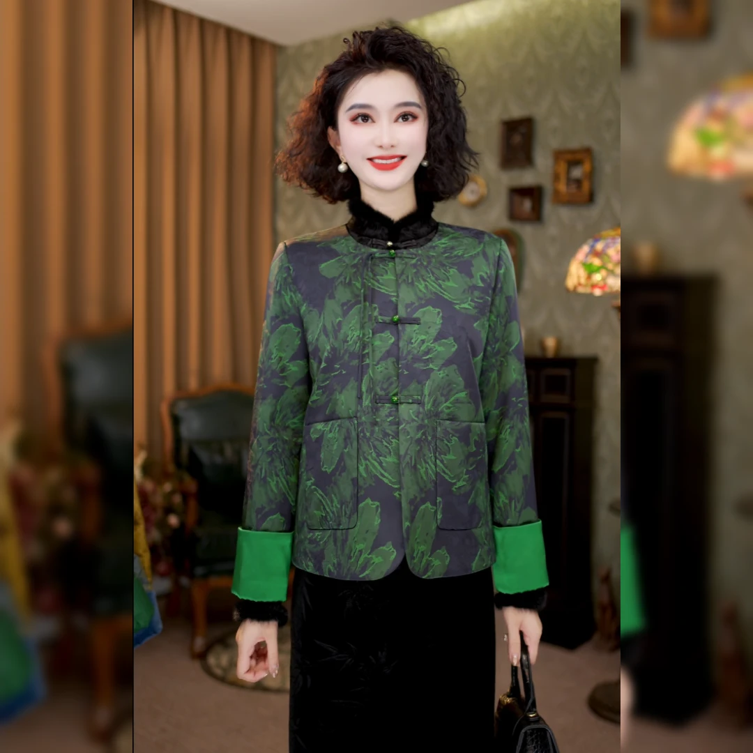 新中式国风外套女新款上衣气质百搭唐装洋气夹克MCGMF2360