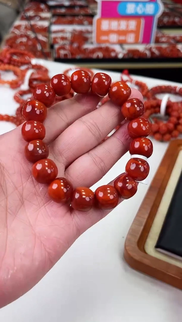 【闪购商品】南红玛瑙瓦西老型手串14+未镶嵌一个/条