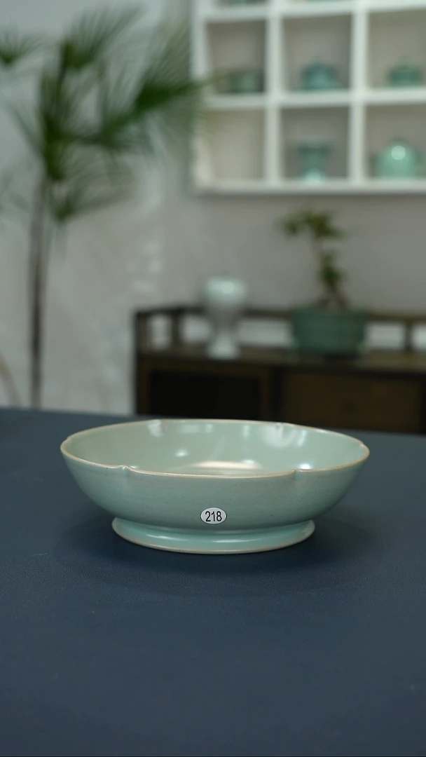 瓷片218号卷足葵口洗14.1口径微瑕福利     洁