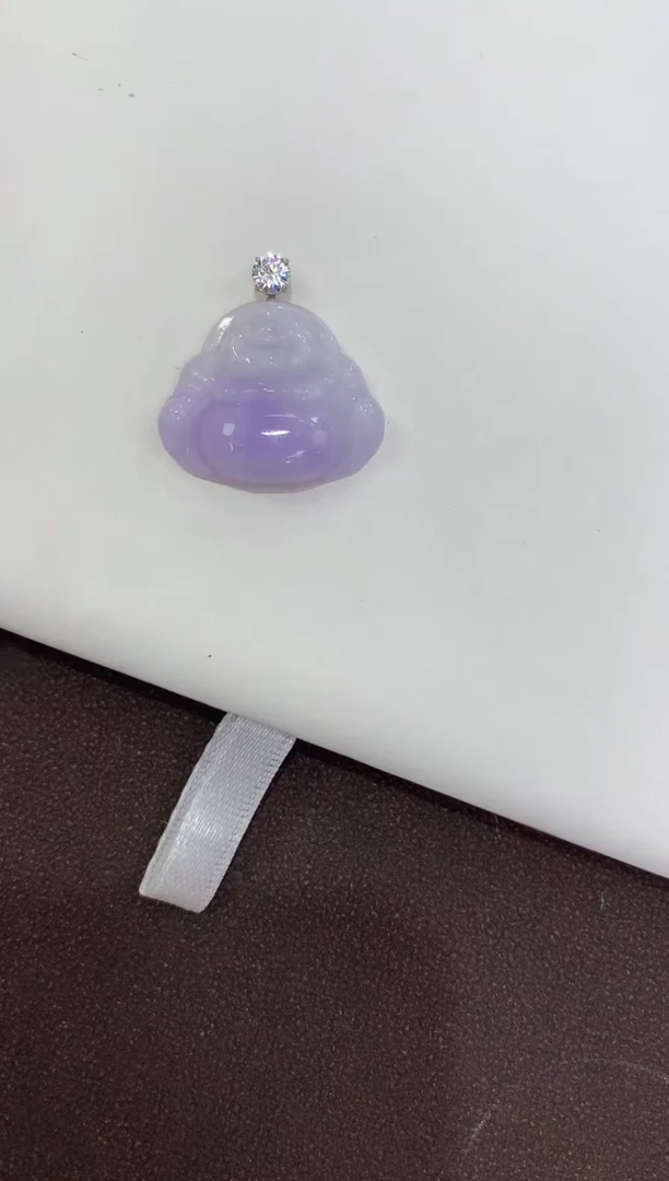 翡翠18K金镶嵌颈饰天然缅甸A货翡翠