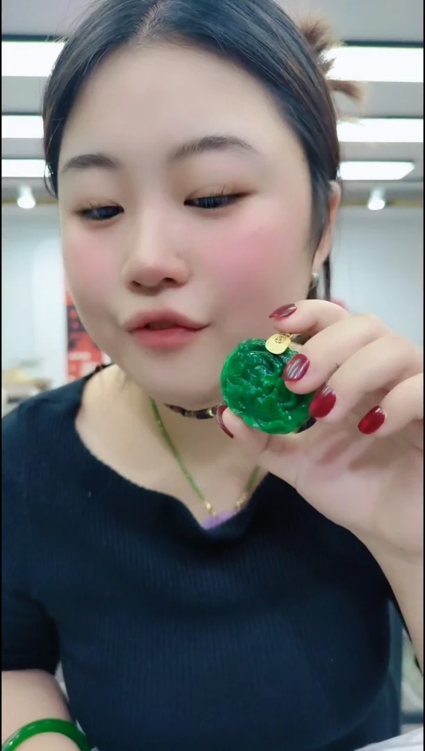 【闪购商品】石英质玉颈饰合金2332绿花