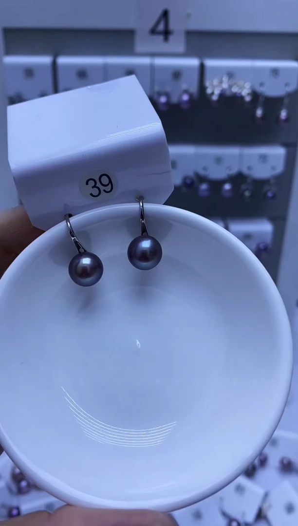 银S925镶嵌耳饰淡水珍珠39