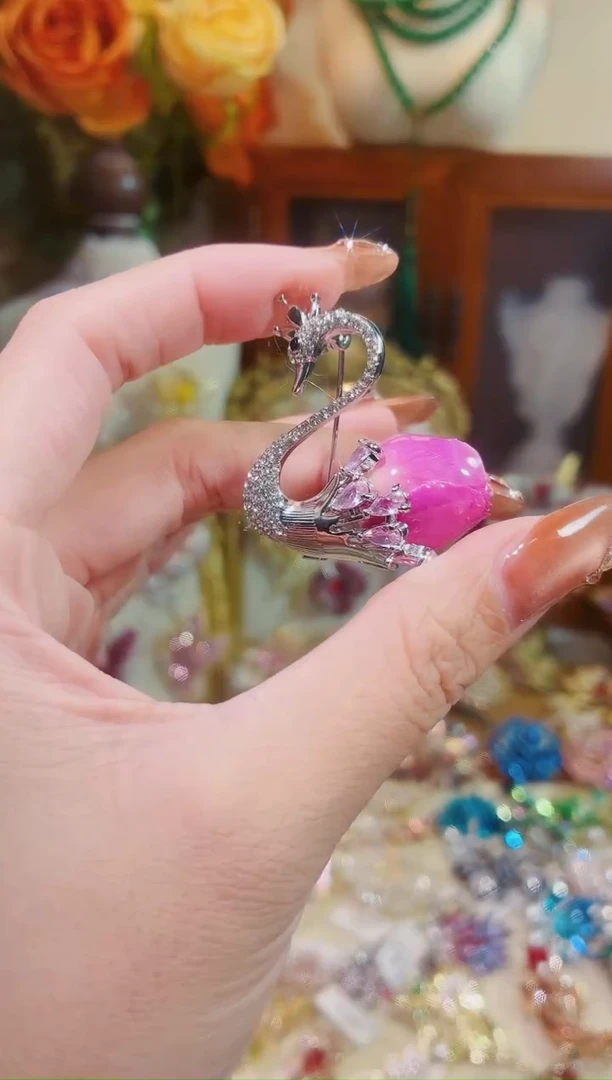 合成立方氧化锆铜合金玫瑰天鹅