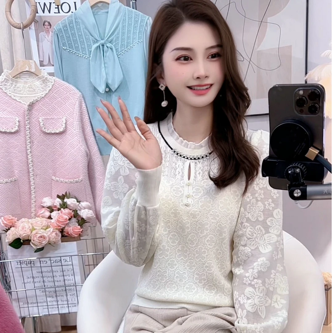 一霖女装秋冬季针织上衣小香风气质毛衣百搭女装01