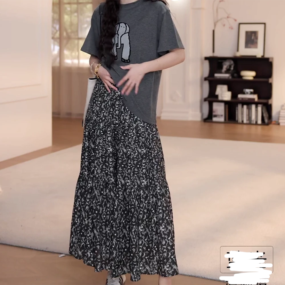 【南法日记】松紧腰头显瘦气质碎花半身裙