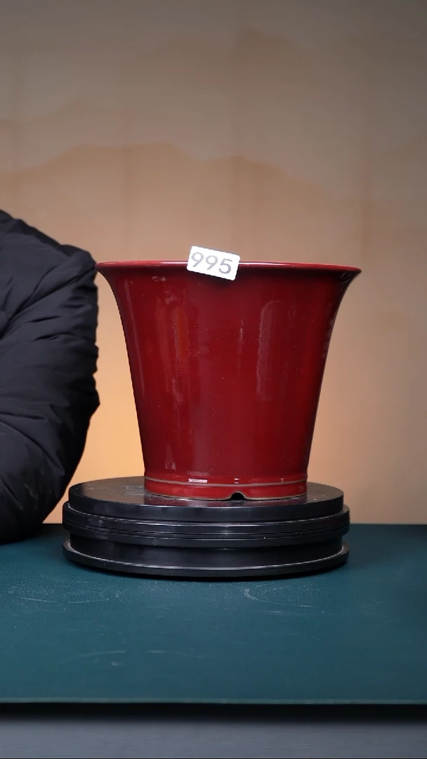 其他瓷路***态995号钧红釉斗笠盆