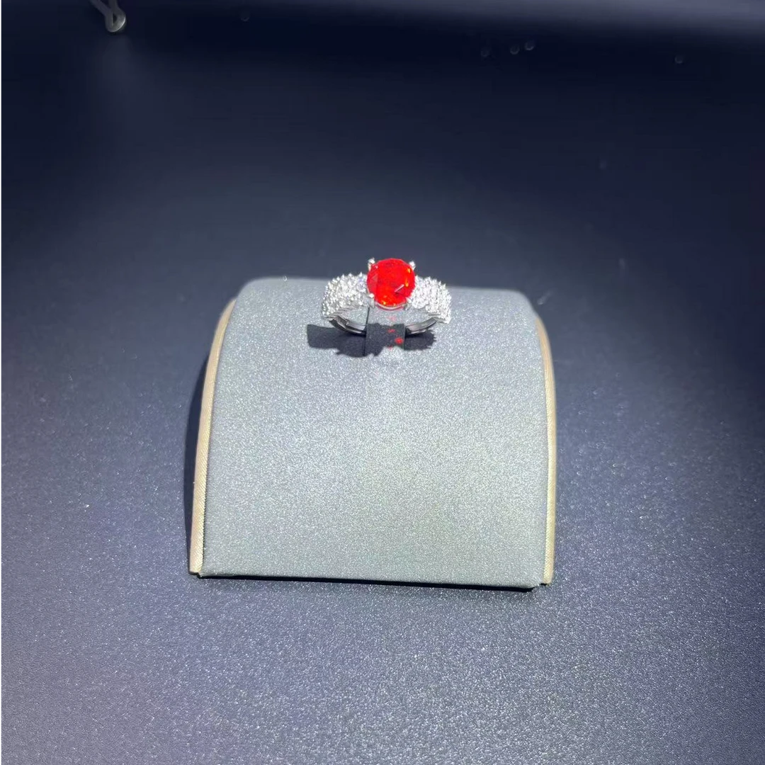 （红陨纪）AA-8811戒指天然红色冲击陨石一物一证