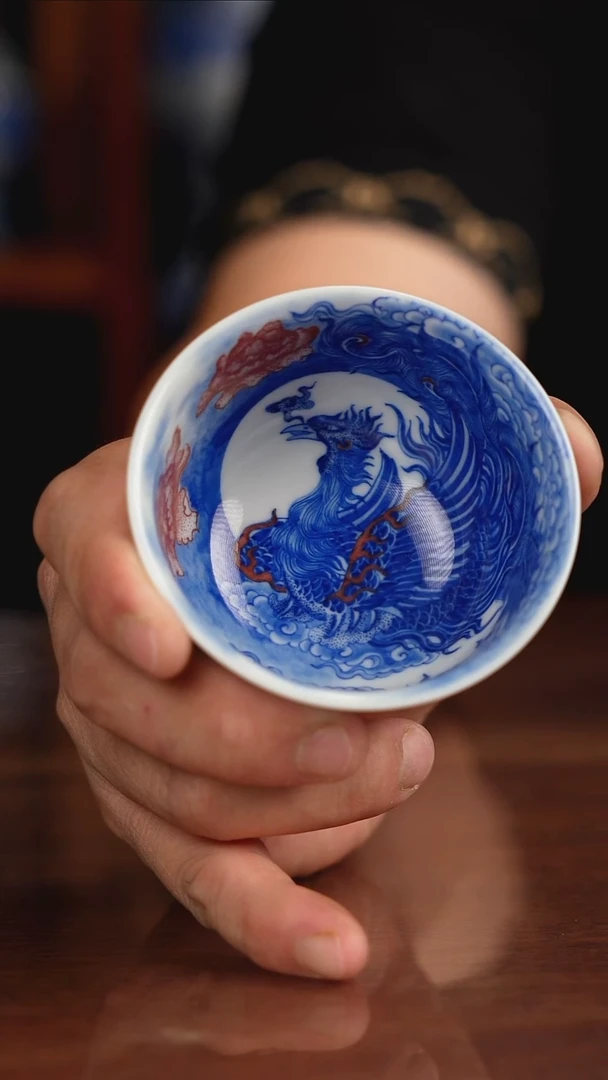 自成堂柴窑青花釉里红