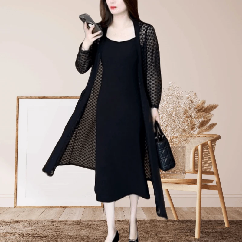 时尚镂空外套披肩夏季新款气质薄款减龄宽松遮肉纯色百搭开衫上衣