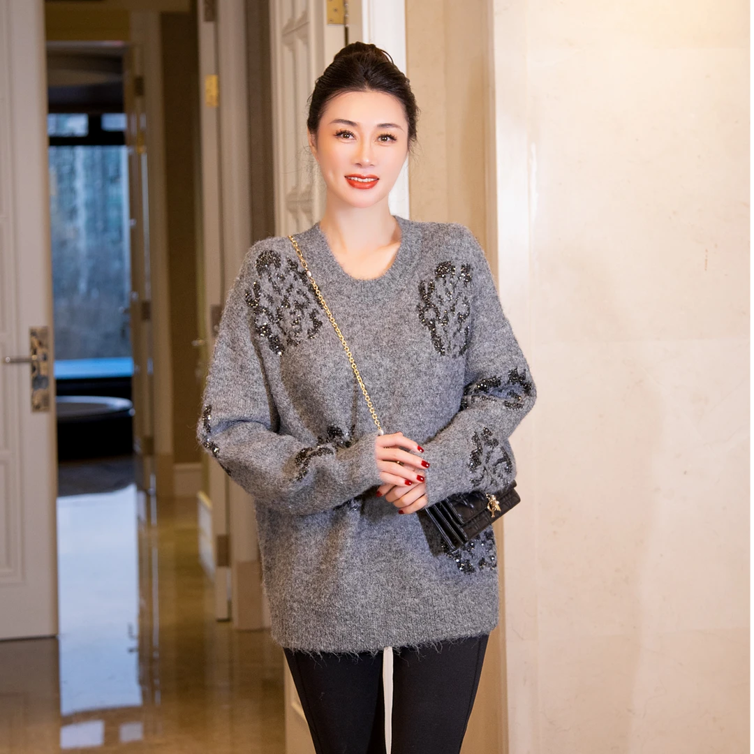 YNG圆领亮片提花套衫18181291